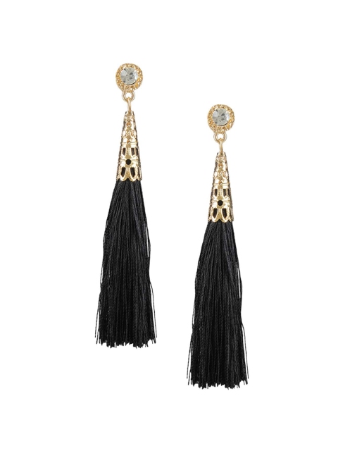 

FemNmas Black Quirky Drop Earrings