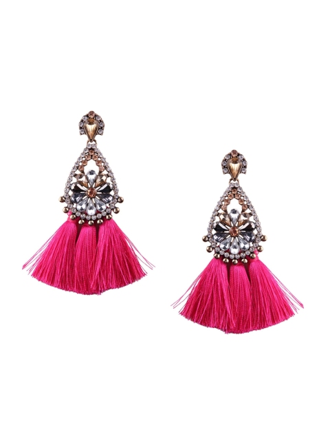

FemNmas Maroon Quirky Drop Earrings