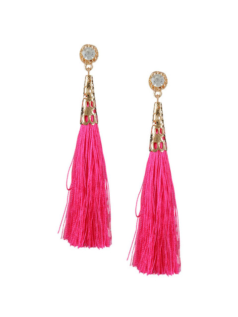 

FemNmas Pink Quirky Drop Earrings