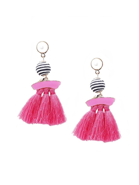 

FemNmas Pink Quirky Drop Earrings