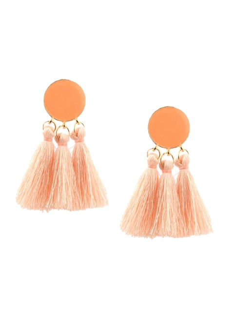 

FemNmas Peach-Coloured Quirky Drop Earrings