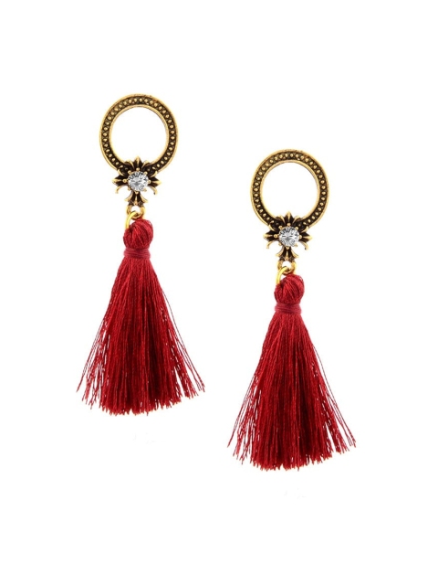 

FemNmas Red Quirky Drop Earrings