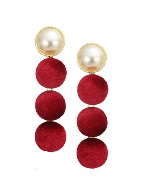 

FemNmas Red Quirky Drop Earrings