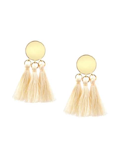 

FemNmas White Quirky Drop Earrings
