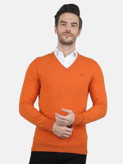 

Monte Carlo Men Orange Solid Woolen Pullover