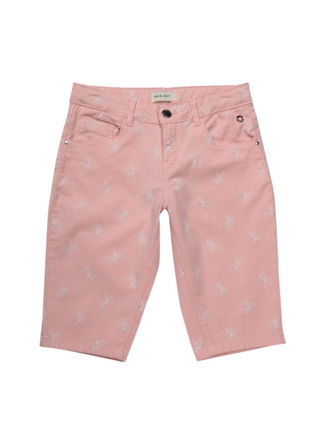 

Gini and Jony Girls Peach-Coloured Printed Shorts