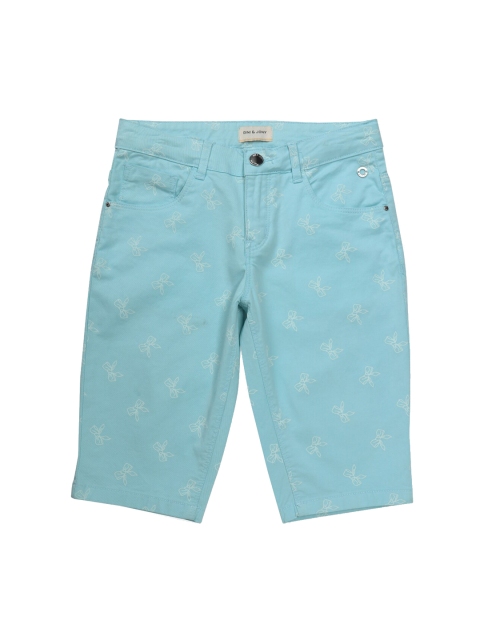 

Gini and Jony Girls Blue Printed Shorts