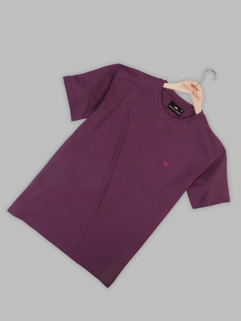 

FRENCH CROWN Men Blue Colourblocked Mandarin Collar Indigo Applique T-shirt
