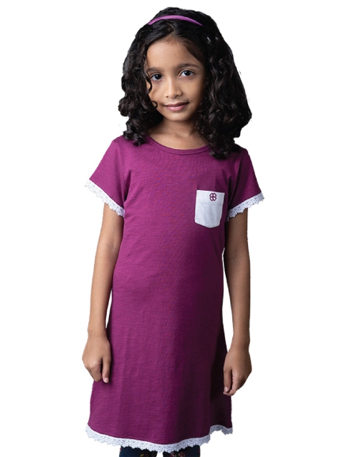 

GREENDIGO Girls Purple Organic Cotton T-shirt