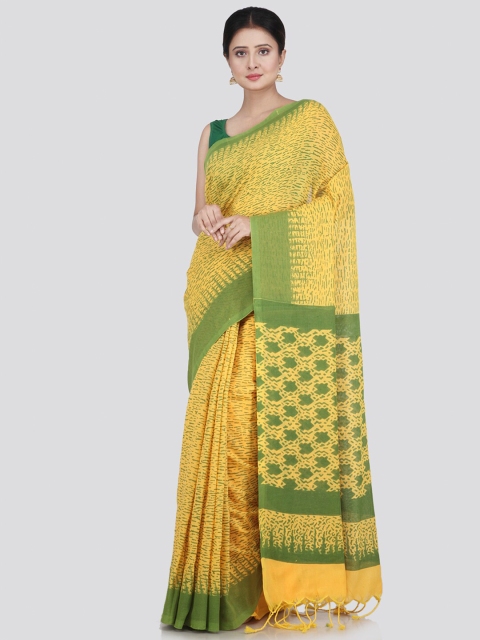 

PinkLoom Yellow & Green Pure Cotton Saree