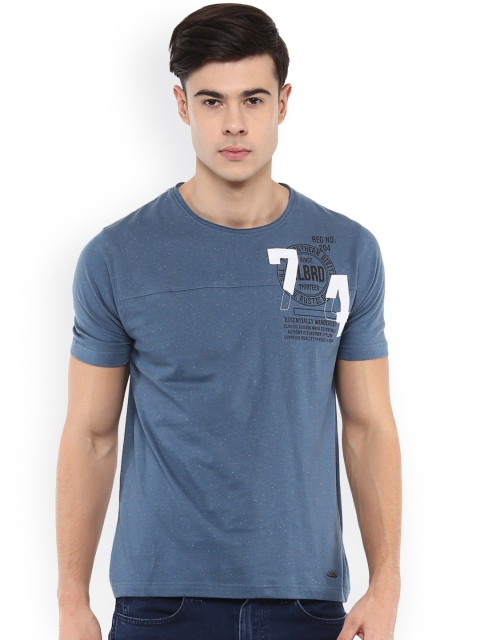 

ELABORADO Men Blue Printed Round Neck T-shirt