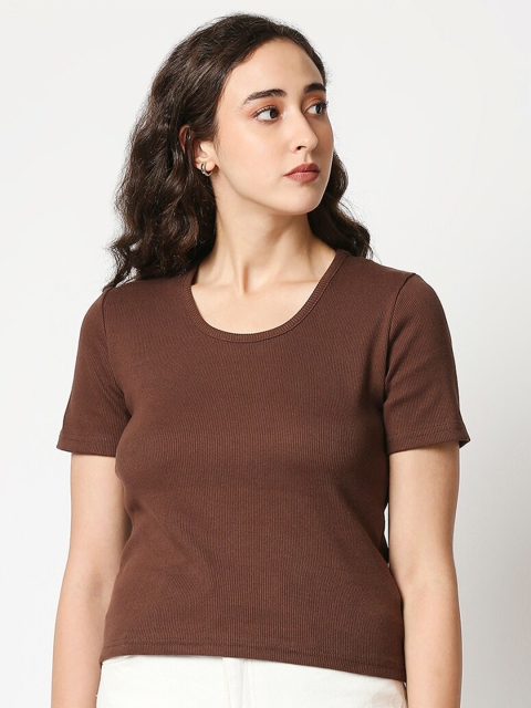 

Manaca Brown Solid Regular Top