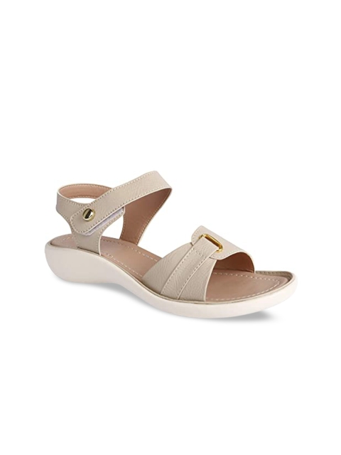 

Bella Toes Women Cream-Coloured Open Toe Embellished Flats