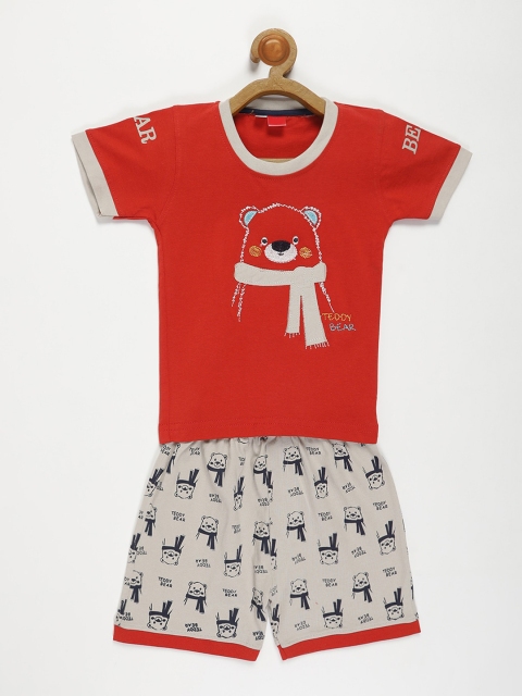 

V2 Value & Variety Boys Red & Grey Printed Clothing Set
