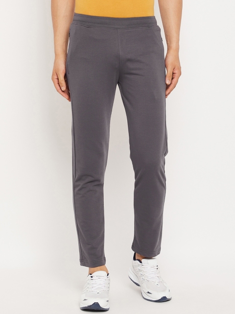 

Okane Men Dark Grey Solid Cotton Track Pants
