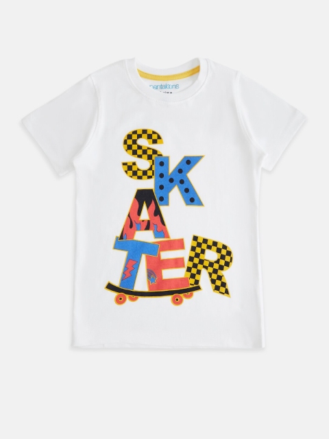 

Pantaloons Junior Boys White Printed Applique T-shirt