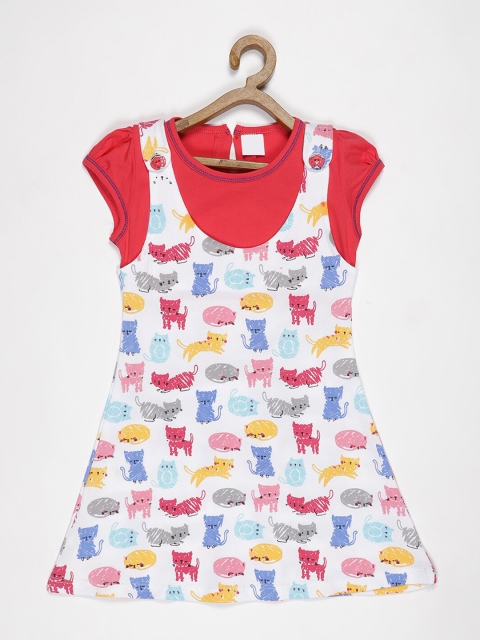 

V2 Value & Variety Red & White Animal A-Line Dress