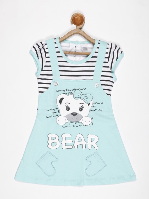 

V2 Value & Variety Blue & White Round Neck A-Line Dress