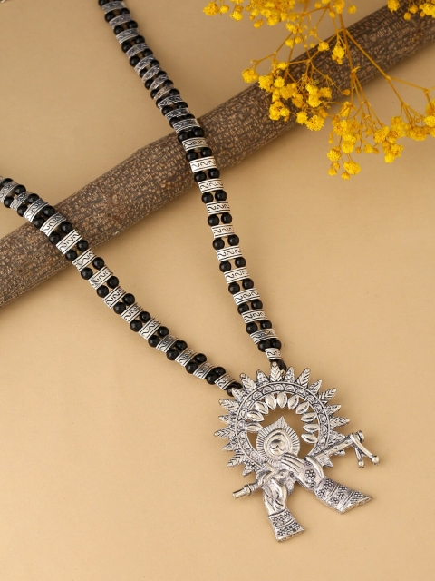 

kashwini Black & Silver-Plated Brass Necklace