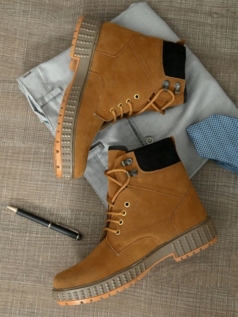 

Roadster Men Tan Colored Solid Faux Leather Casual Boots
