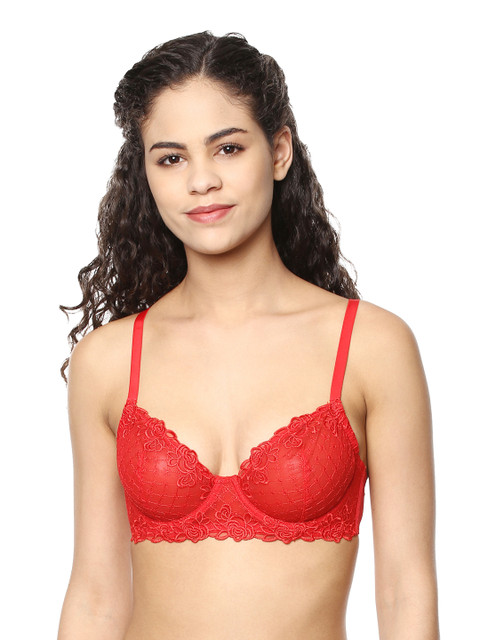 

PrettySecrets Red Lace Medium-Coverage Bra