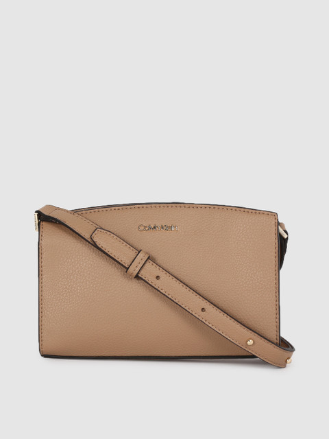 

Calvin Klein Jeans Brown Solid Structured Crossbody Sling Bag