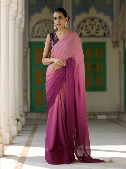 

Swtantra Magenta & Purple Ombre Saree