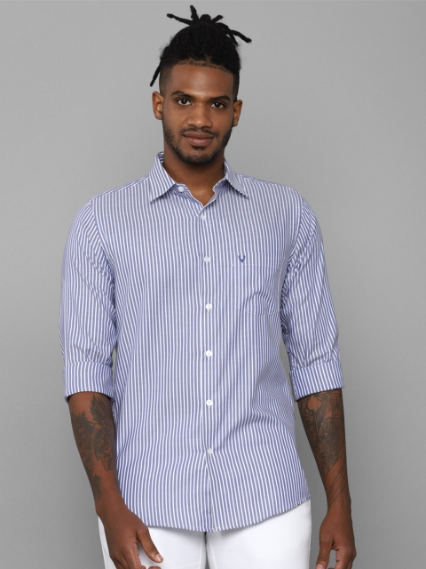 

Allen Solly Men Blue & White Slim Fit Striped Pure Cotton Casual Shirt