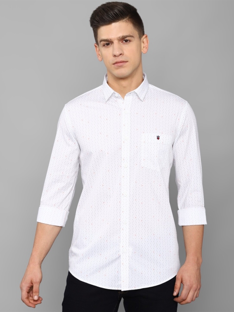 

Louis Philippe Jeans Men White Slim Fit Grid Tattersall Checks Printed Casual Shirt