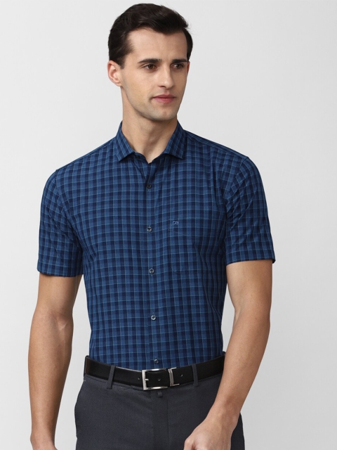 

Peter England Men Blue Slim Fit Checked Casual Shirt