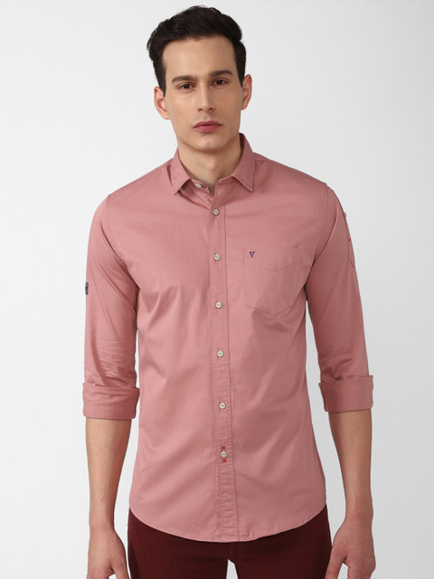 

VAN HEUSEN DENIM LABS Men Pink Slim Fit Casual Shirt