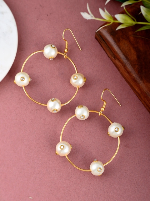 

Silvermerc Designs Gold-Toned Circular Drop Earrings