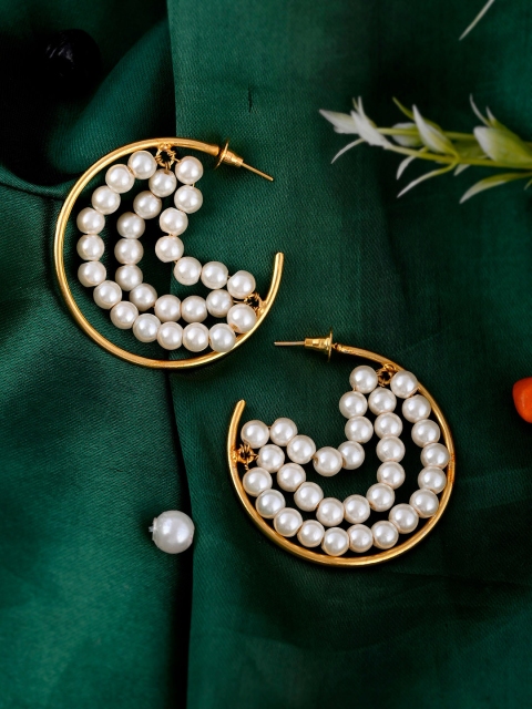 

Silvermerc Designs Gold-Toned Circular Drop Earrings