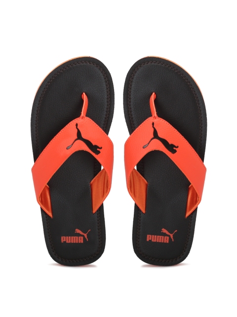 

Puma Men Orange & Coffee Brown Flash Cat IDP Flip-Flops