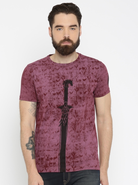 

Status Quo Men Burgundy Printed T-shirt