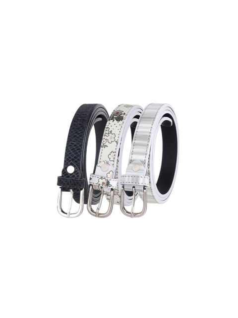 

URBAN ALFAMI Women Set of 3 Black Printed Belt