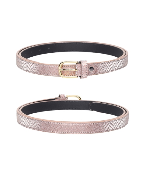 

URBAN ALFAMI Women Set of 2 Rose Gold Textured Belt
