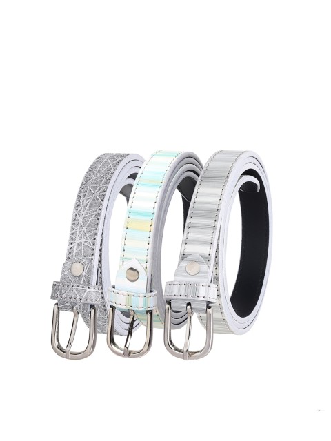 

URBAN ALFAMI Women Grey Printed 3 PU Belt