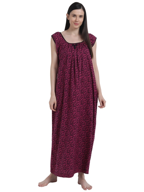 

Shararat Pink Printed Maxi Nightdress