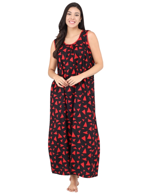 

Shararat Black Printed Pure Cotton Maxi Nightdress