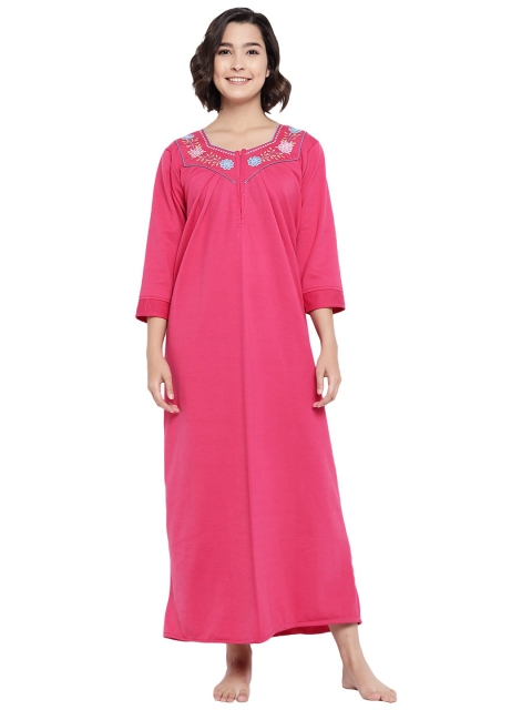 

Shararat Pink Printed Maxi Nightdress