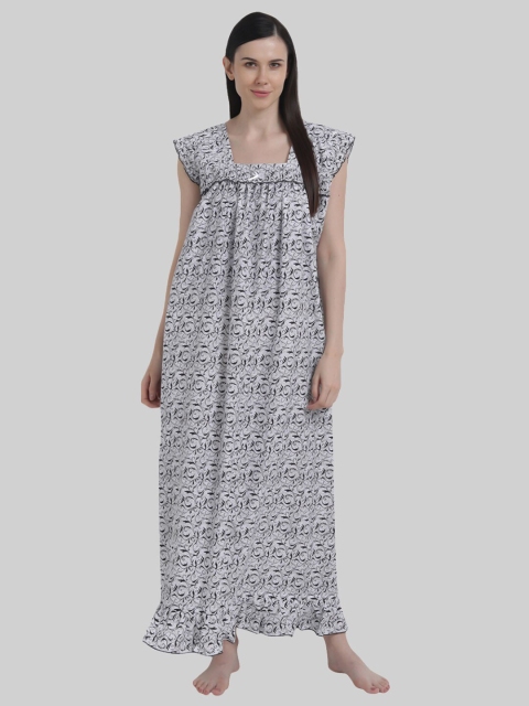 

Shararat Black Printed Maxi Nightdress