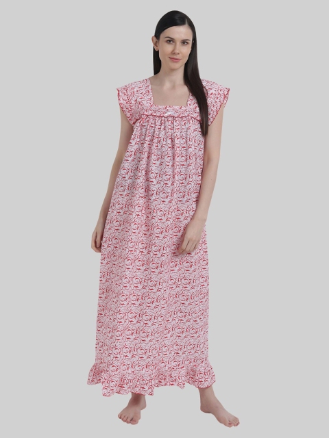 

Shararat Red Printed Maxi Nighty