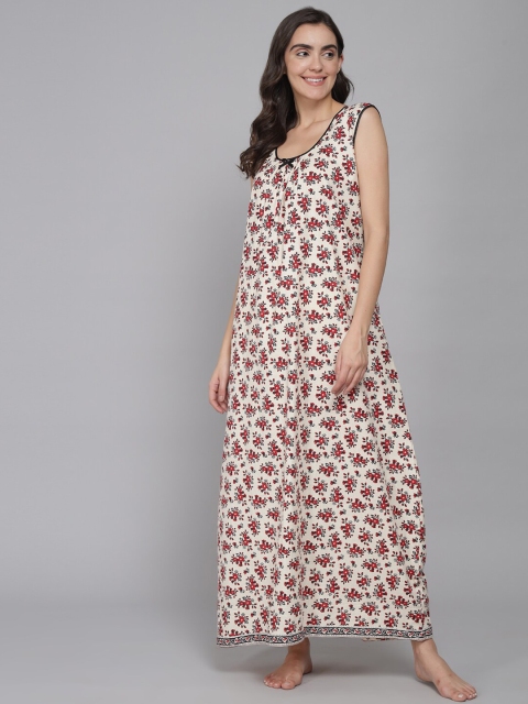 

Shararat Red Printed Maxi Nightdress
