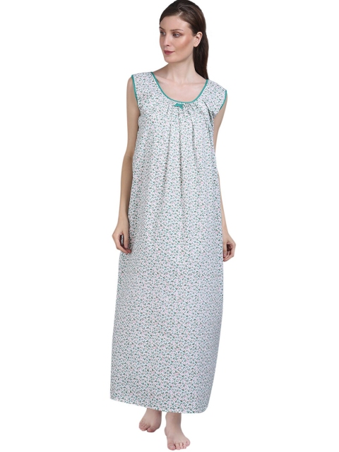 

Shararat Green Printed Pure Cotton Maxi Nightdress