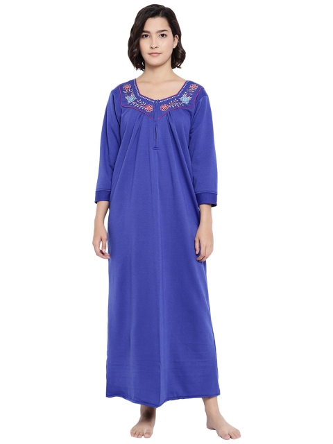 

Shararat Blue Printed Maxi Nightdress