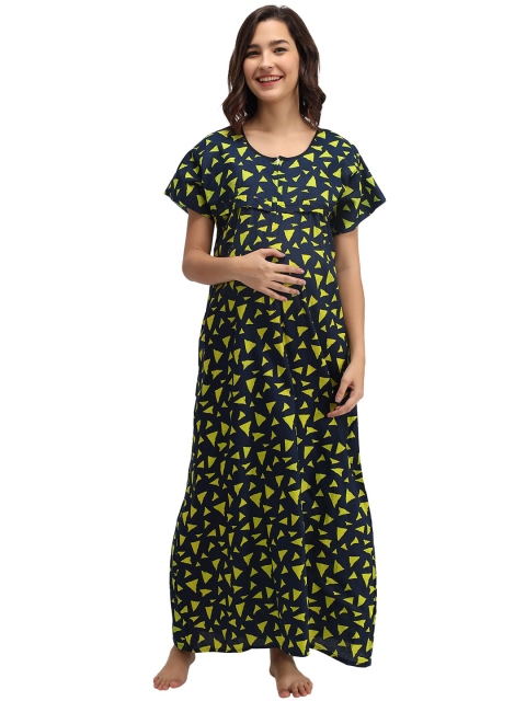 

Shararat Yellow Printed Maxi Nightdress