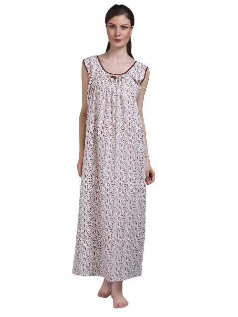 

Shararat Brown Printed Maxi Nightdress