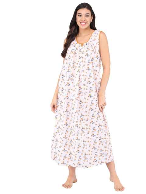 

Shararat Orange Printed Maxi Nightdress