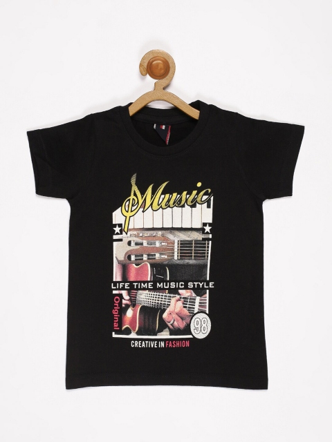 

V2 Value & Variety Boys Navy Blue Printed T-shirt
